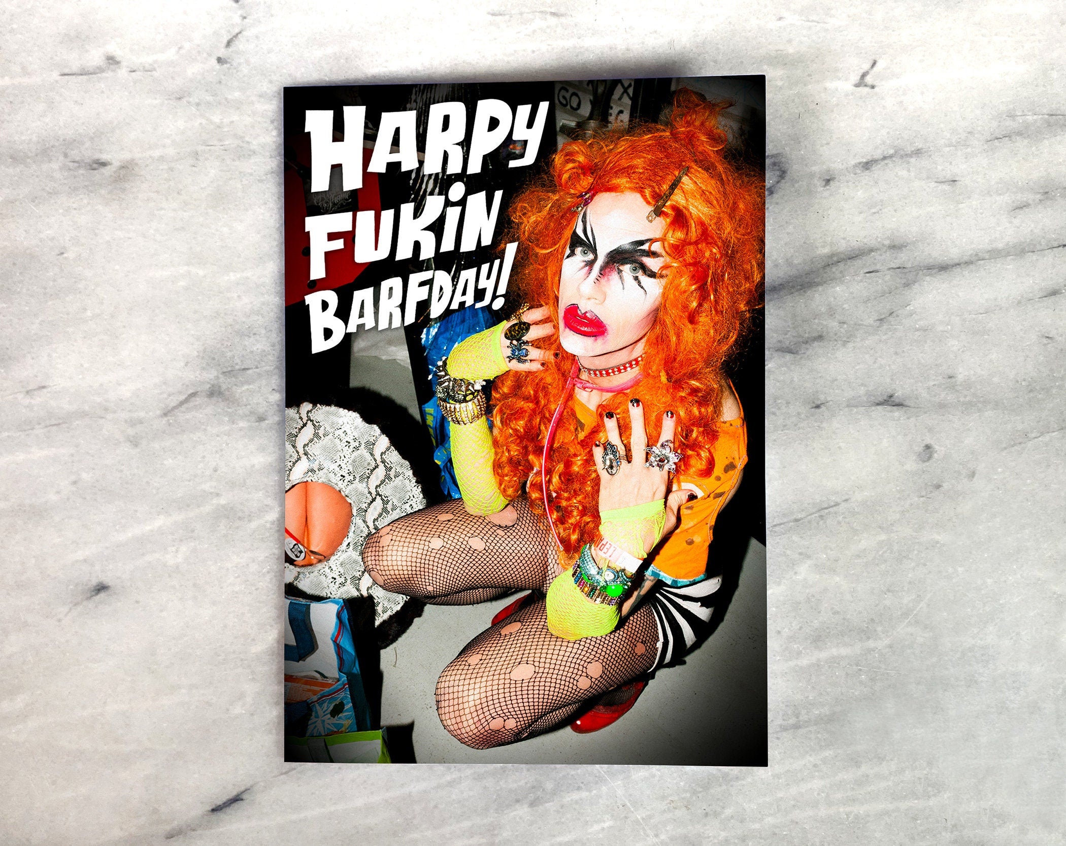 Harpy Fukin Barfday Greeting Card