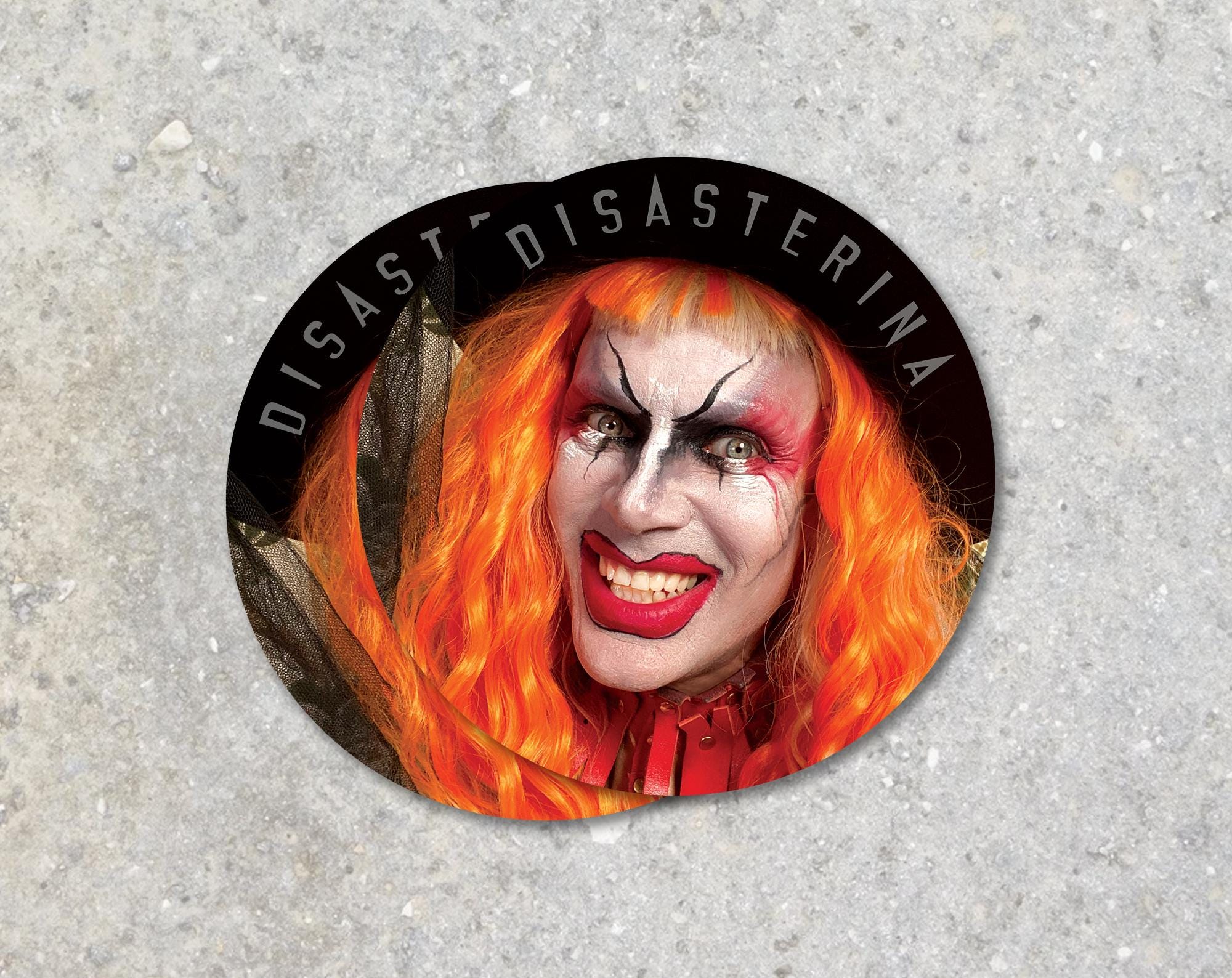 Orange Hair Don Care Disasterina Stickers (2 stickers)