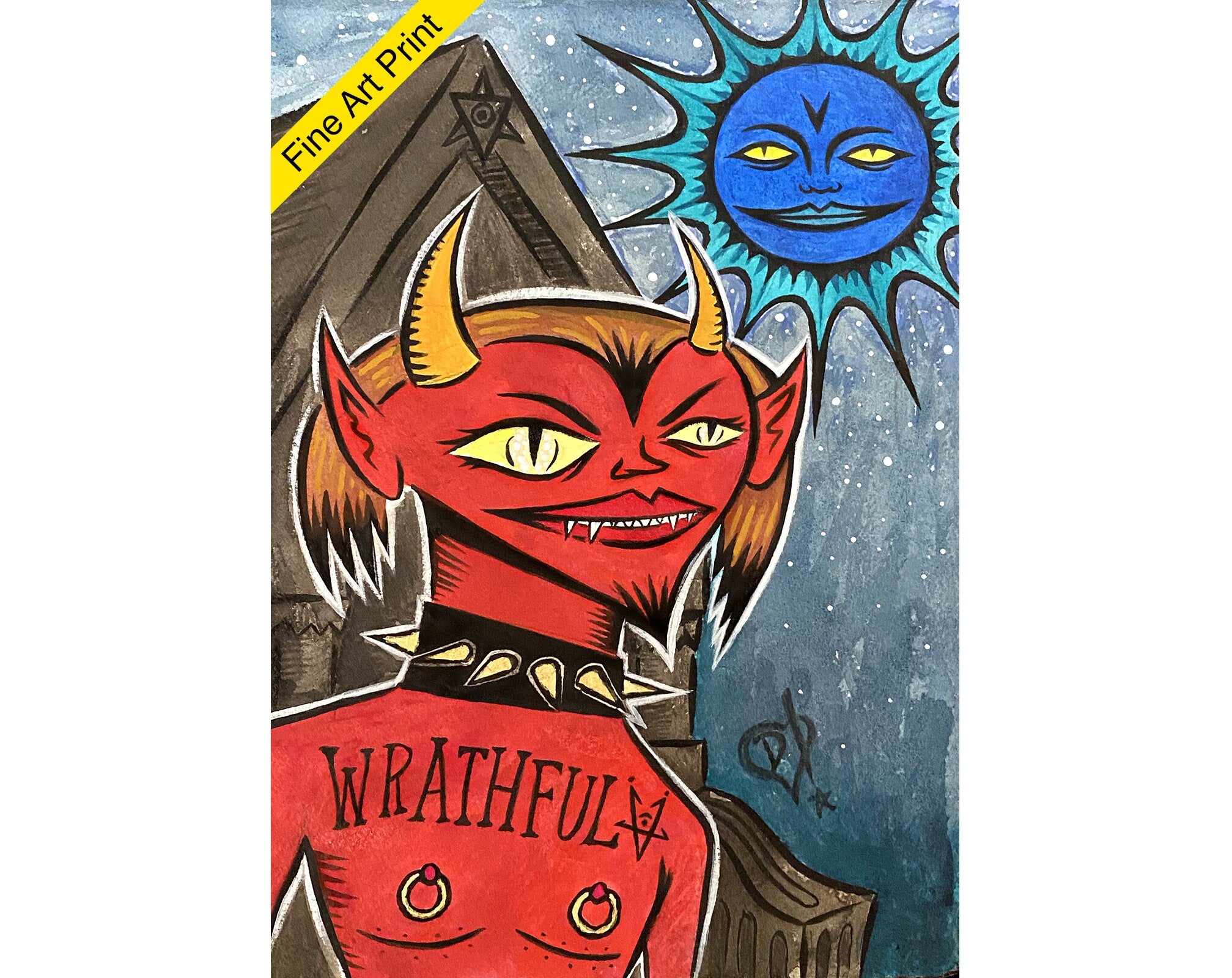 Wrathful Androgydemon - fine art print by Disasterina