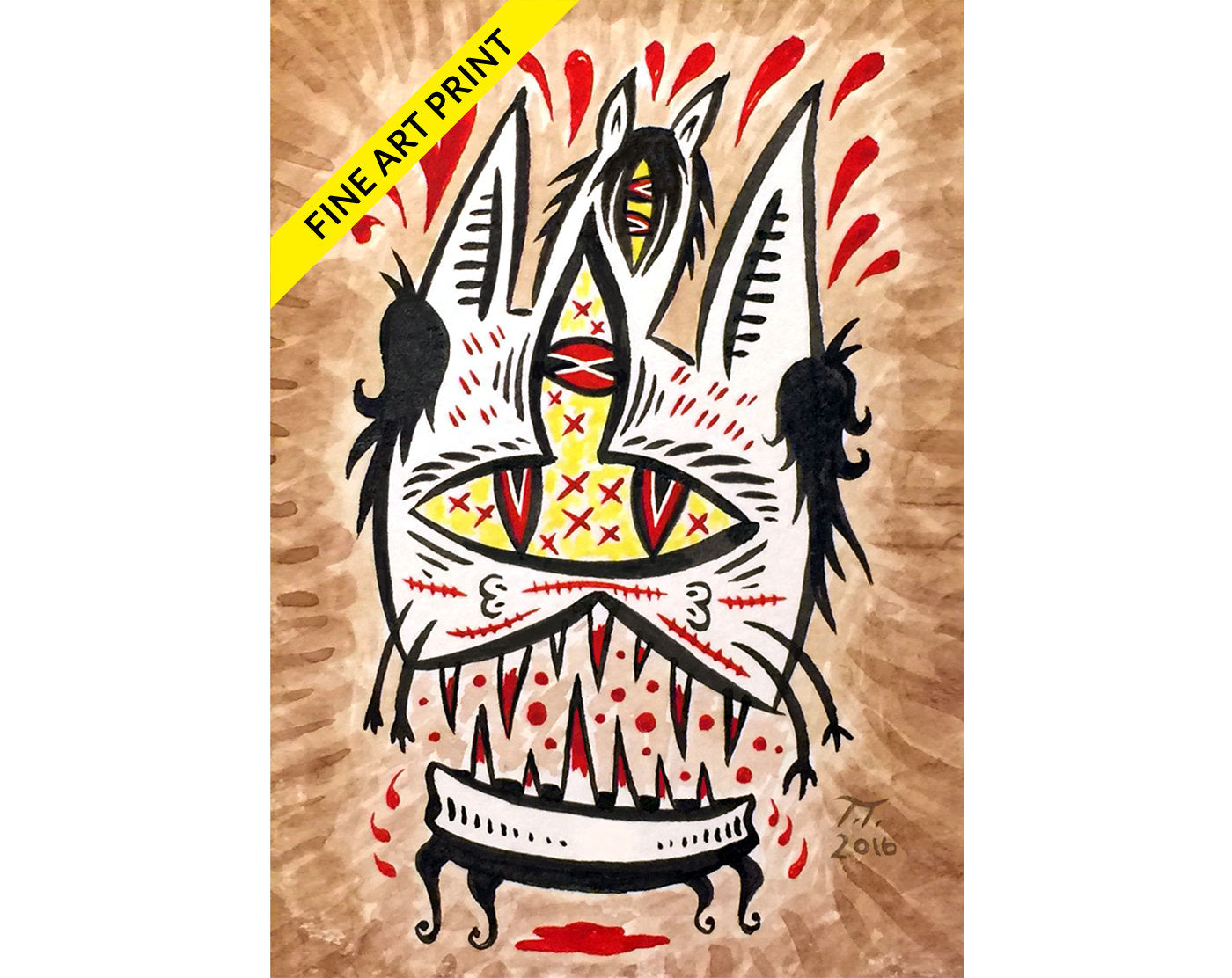 Blood-Munching Cat - Fine Art Print