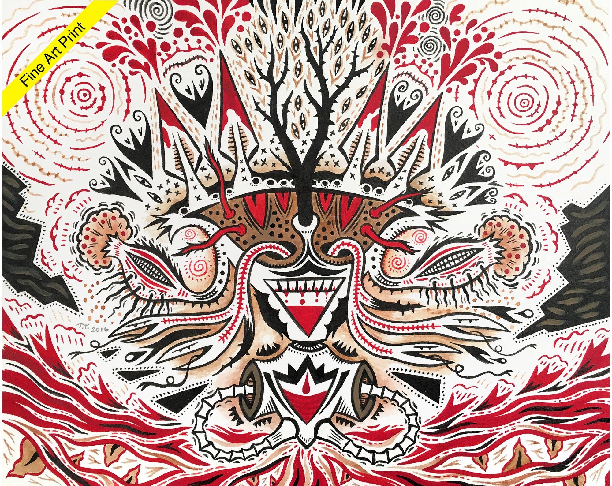 Blood Beast Rising - Art Print by Shadowpuffs