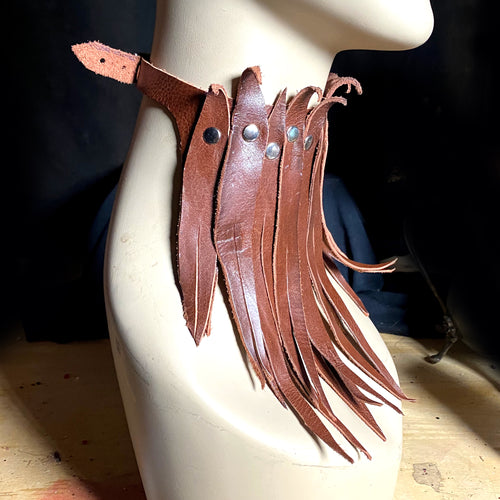 Brown Recycled Thin Leather Choker