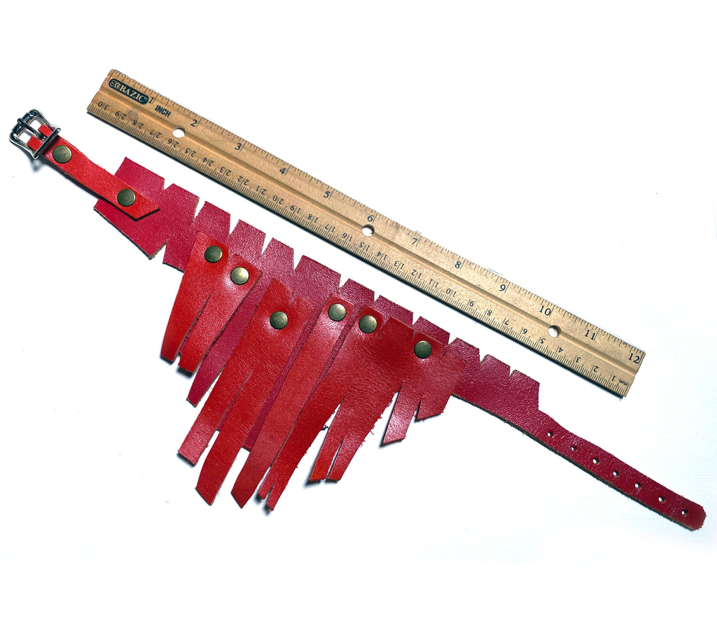 Red Recycled Leather Choker