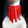Red Recycled Leather Choker