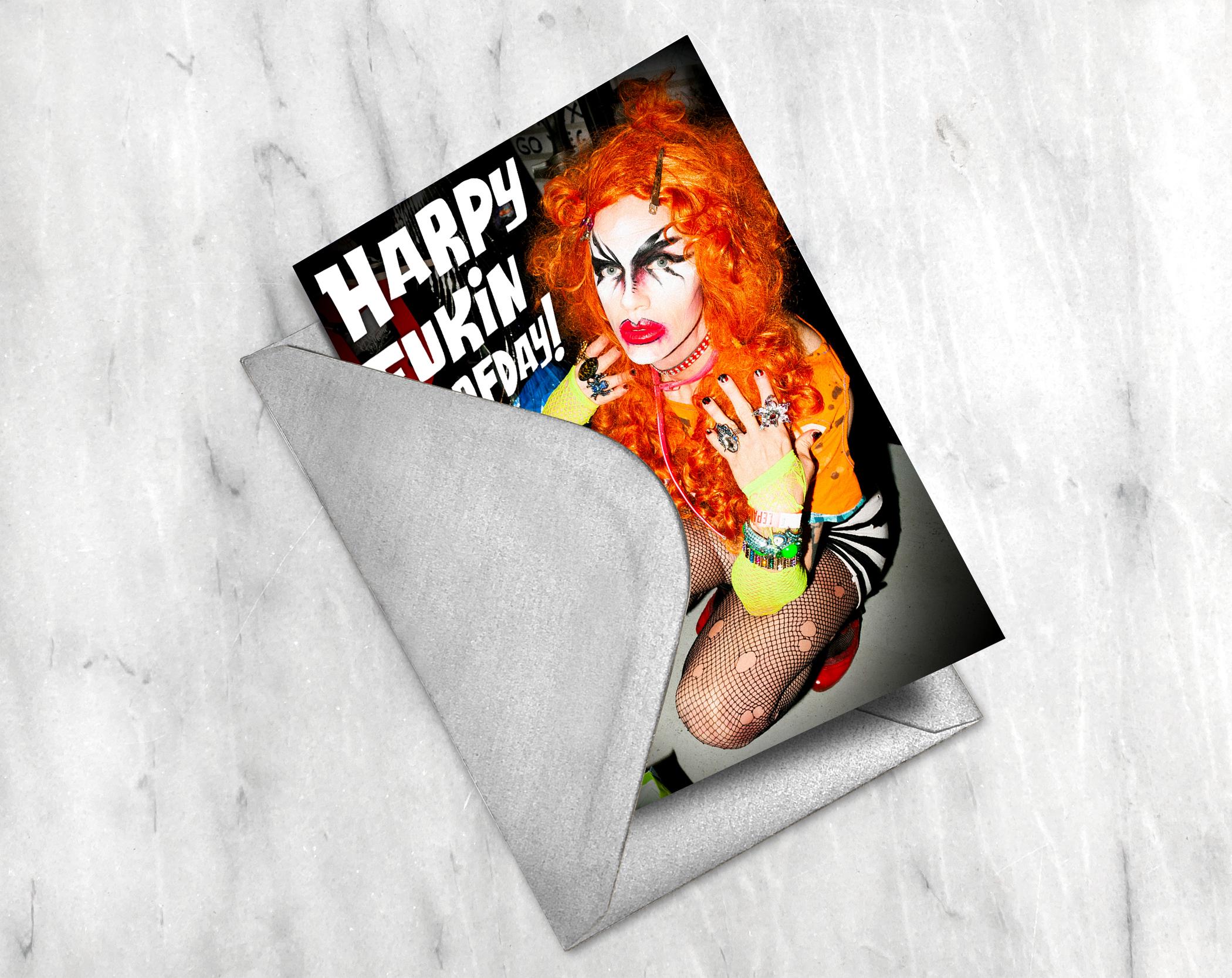 Harpy Fukin Barfday Greeting Card