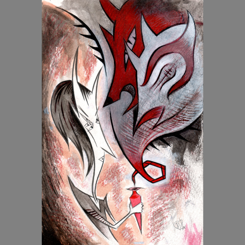 Dog Dote - Original Painting by Disasterina