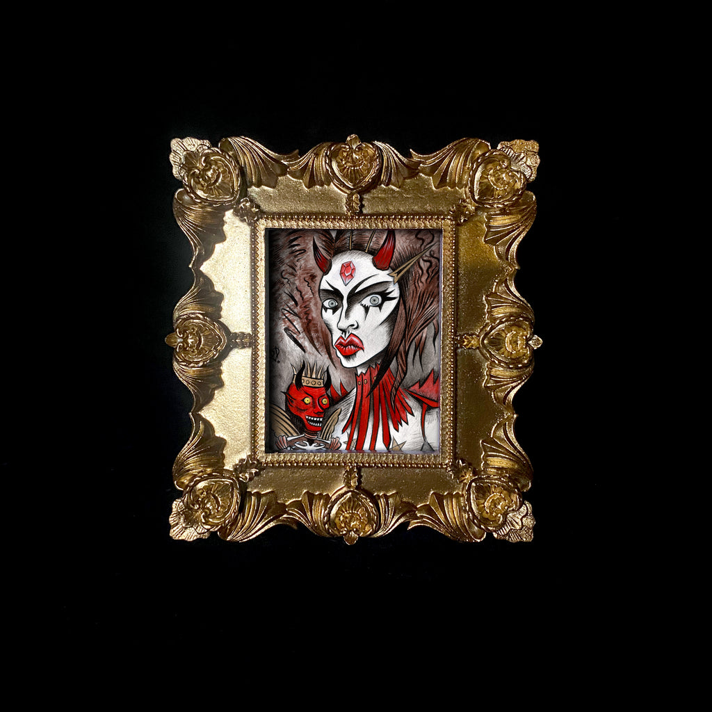 Disasterina Tiny Demon Framed Print